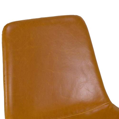 Glamour Home Alary 17" Modern Faux Leather Dining Chairs in Brown (Set of 2)