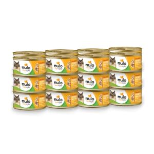 nulo freestyle cat and kitten shredded wet canned food, premium all natural grain-free wet cat food, protein-rich with omega 6 and 3 fatty acids to support skin health and soft fur