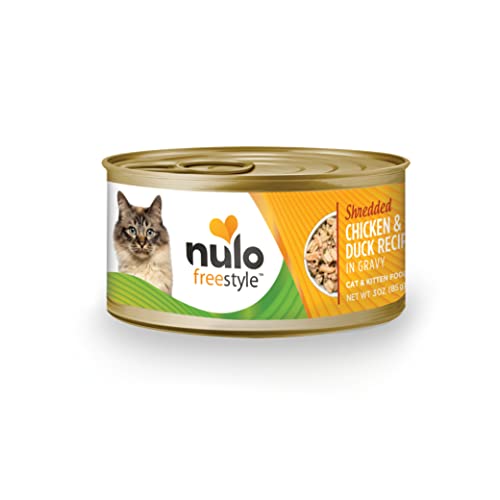 Nulo Freestyle Cat and Kitten Shredded Wet Canned Food, Premium All Natural Grain-Free Wet Cat Food, Protein-Rich with Omega 6 and 3 Fatty Acids to Support Skin Health and Soft Fur