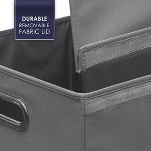 Sorbus Laundry Hamper with Lid Closure – Foldable Double Sorter Detachable Cover and Divider, Built-in Handles for Easy Transport, Grey