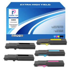toner tap extra high yield for dell s3840cdn s3845cdn (5-pack bundle) 593-bcbc 593-bcbf 593-bcbe 593-bcbd compatible cartridge replacements