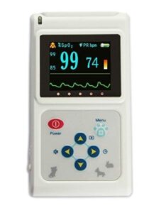 contec veterinary handheld cms60d-vet pulse tester pulse oxygen saturation and pulse rate tongue probe pets/animals/cat/dog with pc software