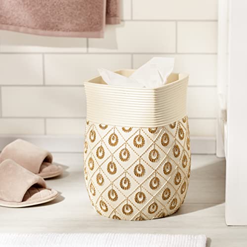 Popular Bath 843941 Seraphina Waste Basket,Ivory