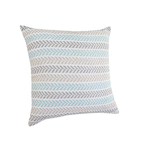 LR Resources Amelia Pillow, 18" x 18", Turquoise/Gray