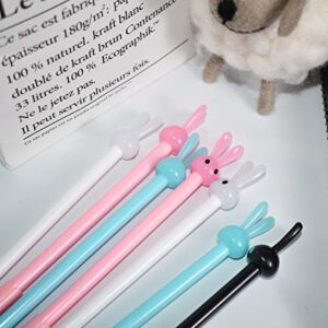 12 Pack Cute Bunny Rabbit Gel Ink Pen 0.5mm Kawaii Office Supplies for Student Easter Christmas