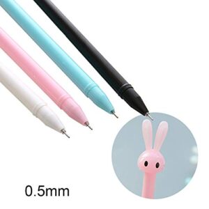 12 Pack Cute Bunny Rabbit Gel Ink Pen 0.5mm Kawaii Office Supplies for Student Easter Christmas