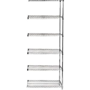 Omega 18" Deep x 36" Wide x 86" High 6 Tier Chrome Add-On Shelving Unit