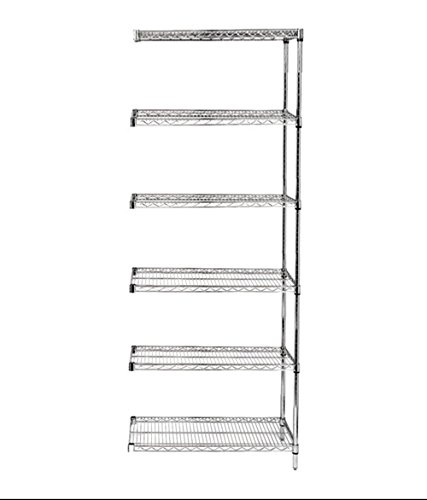 Omega 18" Deep x 36" Wide x 86" High 6 Tier Chrome Add-On Shelving Unit