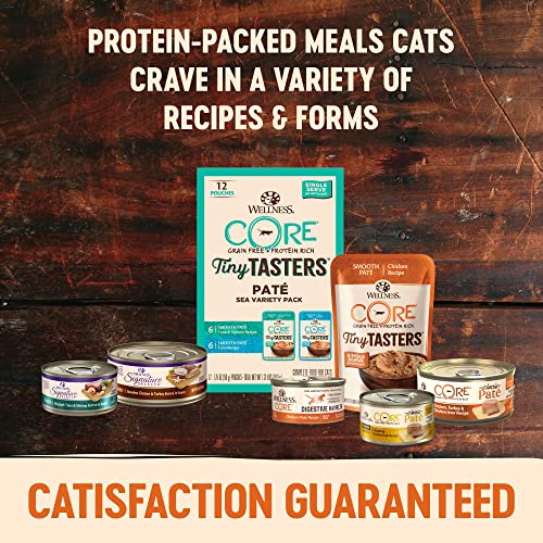 Wellness CORE Grain-Free Signature Selects Wet Cat Food, Natural Protein-Rich Recipe, Made with Real Flaked Tuna & Salmon, 5.3oz Cans (Pack of 12)