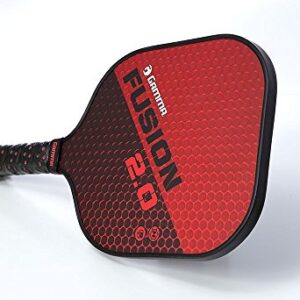 GAMMA Sports 2.0 Pickleball Paddles: Mens and Womens Textured Fiberglass Face Pickle-Ball Racquet - Indoor and Outdoor Racket: Fusion Red, ~8 oz