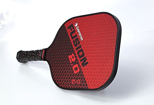 GAMMA Sports 2.0 Pickleball Paddles: Mens and Womens Textured Fiberglass Face Pickle-Ball Racquet - Indoor and Outdoor Racket: Fusion Red, ~8 oz