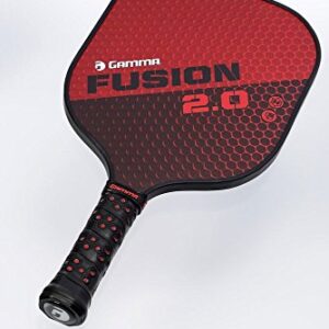 GAMMA Sports 2.0 Pickleball Paddles: Mens and Womens Textured Fiberglass Face Pickle-Ball Racquet - Indoor and Outdoor Racket: Fusion Red, ~8 oz