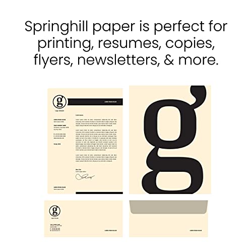 Springhill 8.5” x 14” Ivory Copy Paper, 28lb Bond/70lb Text, 104gsm, 500 Sheets (1 Ream) – Colored Printer Paper with Smooth Finish – Versatile and Flexible Computer Paper – 024160R