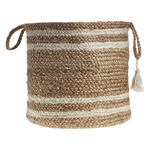 LR Home - BASKE16017NBH017H Montego Storage Basket, 17", Natural Jute