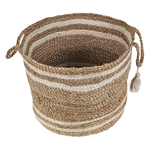 LR Home - BASKE16017NBH017H Montego Storage Basket, 17", Natural Jute