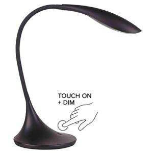 catalina 19983-000 modern adjustable gooseneck dimmable led desk lamp, 15.4", classic black