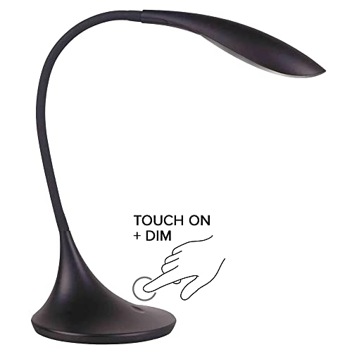 Catalina 19983-000 Modern Adjustable Gooseneck Dimmable LED Desk Lamp, 15.4", Classic Black