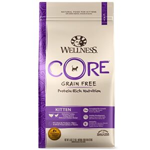 wellness core grain-free kitten formula dry cat food, 5 pound bag