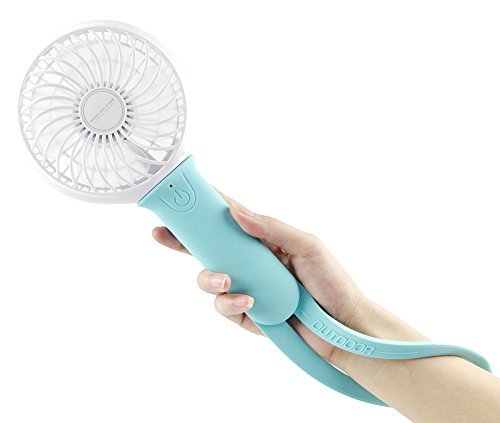 Momoday Mini Air Cool Fan Multi-function Personal Rechargeable USB hanging Handheld with LED Light Portable Cool Student Fan 3 Speeds Powered by Battery/USB for Home Office Outdoor and Travel (Blue)