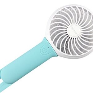 Momoday Mini Air Cool Fan Multi-function Personal Rechargeable USB hanging Handheld with LED Light Portable Cool Student Fan 3 Speeds Powered by Battery/USB for Home Office Outdoor and Travel (Blue)