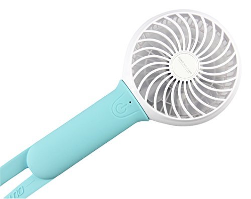 Momoday Mini Air Cool Fan Multi-function Personal Rechargeable USB hanging Handheld with LED Light Portable Cool Student Fan 3 Speeds Powered by Battery/USB for Home Office Outdoor and Travel (Blue)