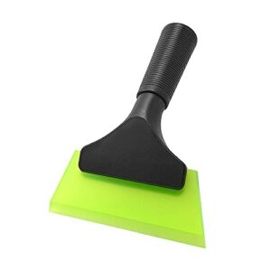foshio small squeegee with 5 inch green rubber blade mini wiper window tinting tools for mirror glass window cleaner with non-slip handle