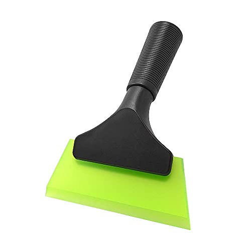 FOSHIO Small Squeegee with 5 Inch Green Rubber Blade Mini Wiper Window Tinting Tools for Mirror Glass Window Cleaner with Non-Slip Handle