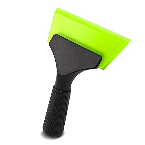 FOSHIO Small Squeegee with 5 Inch Green Rubber Blade Mini Wiper Window Tinting Tools for Mirror Glass Window Cleaner with Non-Slip Handle