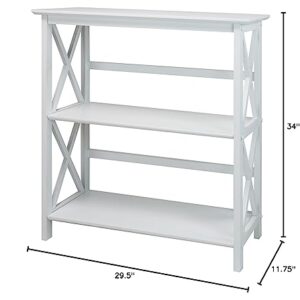 Casual Home 3-Shelf Montego Bookcase, White