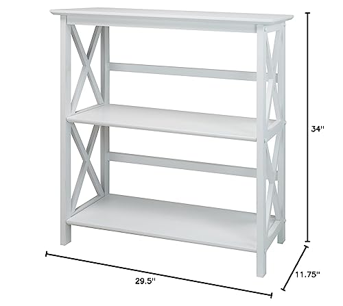 Casual Home 3-Shelf Montego Bookcase, White