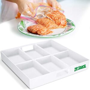zip n store - freeze n serve - organize your freezer - freeze in bulk, serve in portions, perfect for meal prep + portion control + organization, freeze leftovers, like an icecube tray for food