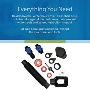 EarthMinded Rain Barrel Diverter Kit - Rain Diverter for 3 x 4 Inch Downspouts, Includes Spigot and Downspout Diverter - Convert Containers into Rain Barrels - Easy to Install