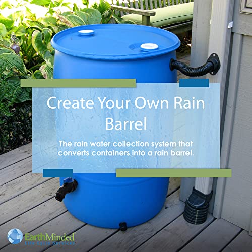 EarthMinded Rain Barrel Diverter Kit - Rain Diverter for 3 x 4 Inch Downspouts, Includes Spigot and Downspout Diverter - Convert Containers into Rain Barrels - Easy to Install