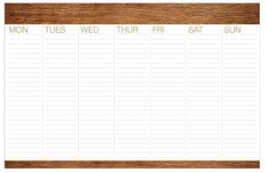 global printed products weekly desk to do pad 11"x17" (wood pattern)