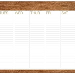Global Printed Products Weekly Desk To Do Pad 11"x17" (Wood Pattern)