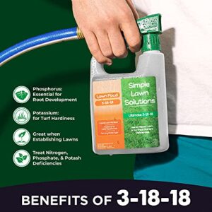 Ultimate 3-18-18 NPK- Lawn Food Quality Liquid Fertilizer- Easy to Use Concentrated Spray- Any Grass Type- Summer & Fall Nutrients- Simple Lawn Solutions - Turf Hardiness & Root Vigor (32 Ounce)