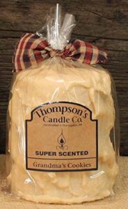 thompson's candle co super scented med (18 oz) pillar 80 hrs "grandma's cookies"