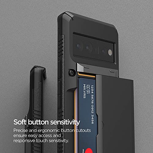 VRS Design Damda Glide Pro Phone Case for Pixel 6 Pro, Sturdy Semi Auto Wallet [4 Cards] Case Compatible for Pixel 6 Pro Case (2021)
