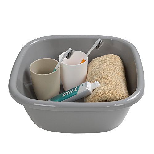 Begale 4-Pack 12 Quart Wash Basin, Dish Bin, Gray