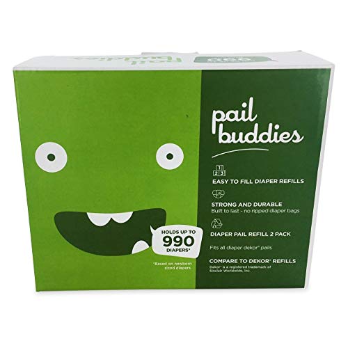 Pail Buddies Diaper Pail Refills Compatible with All Diaper Dekor Classic Diaper Pails (Pack of 2)