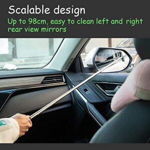 Retractable Rear-View Mirror Wiper,Car Glass Cleaner Tool,Waterproof Anti-rain Anti-Fog Snow Removal Glass Mirror Cleaning Supplies