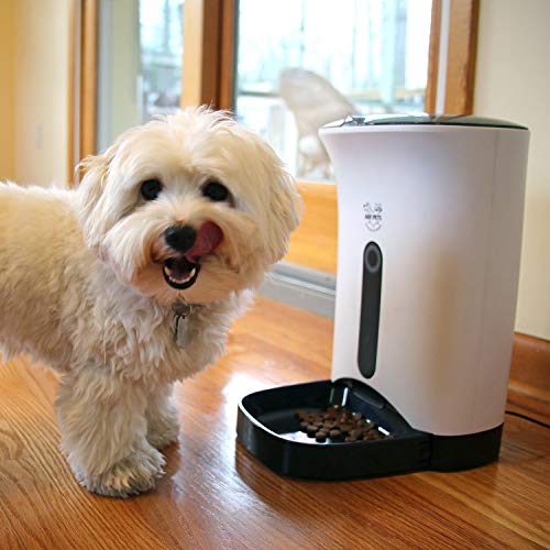 Arf Pets Automatic Pet Feeder Food Dispenser for Dogs, Cats & Small Animals – Features Distribution Alarms, Portion Control & Voice Recording – Timer Programmable Up to 4 Meals a Day
