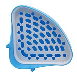 Erlvery DaMain Triangle Potty Trainer Corner Litter Bedding Box Pet Pan for Small Animal/Rabbit/Guinea Pig/galesaur/Hamster/Ferret (Blue)