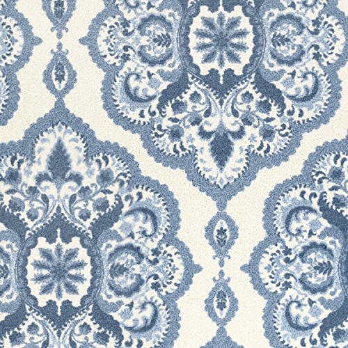 Maples Rugs Vivian Medallion Runner Rug Non Slip Hallway Entry Carpet [Made in USA], 2 x 6, Blue