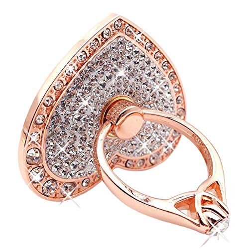 Cell Phone Ring Holder,360° Rotation Diamond Metal Finger Ring Grip for iPhone iPod iPad Samsung Galaxy and Other Smartphones (Rosegold)