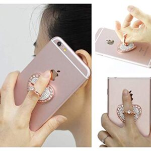 Cell Phone Ring Holder,360° Rotation Diamond Metal Finger Ring Grip for iPhone iPod iPad Samsung Galaxy and Other Smartphones (Rosegold)