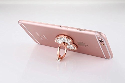 Cell Phone Ring Holder,360° Rotation Diamond Metal Finger Ring Grip for iPhone iPod iPad Samsung Galaxy and Other Smartphones (Rosegold)