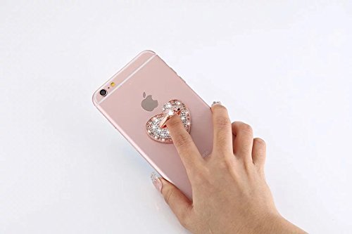 Cell Phone Ring Holder,360° Rotation Diamond Metal Finger Ring Grip for iPhone iPod iPad Samsung Galaxy and Other Smartphones (Rosegold)