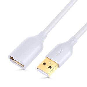 besgoods usb extension cable 10 ft type a male to a female usb 2.0 cable extension extender cord with gold-plated connectors, white