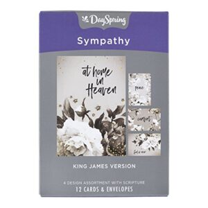 Sympathy - Inspirational Boxed Cards - Black and White Floral